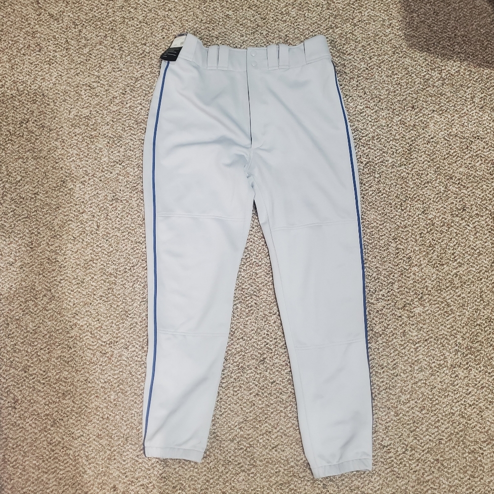 Mens Mizuno Premier Piped Pant in Gray and Blue